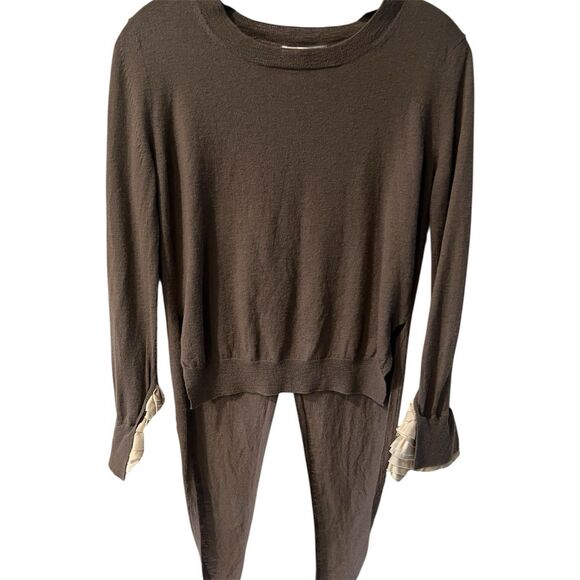 Phillip Lim Sweater Womens S Wool Cashmere Ruffle Sleeve Tails Pullover Coquette - Picture 1 of 9